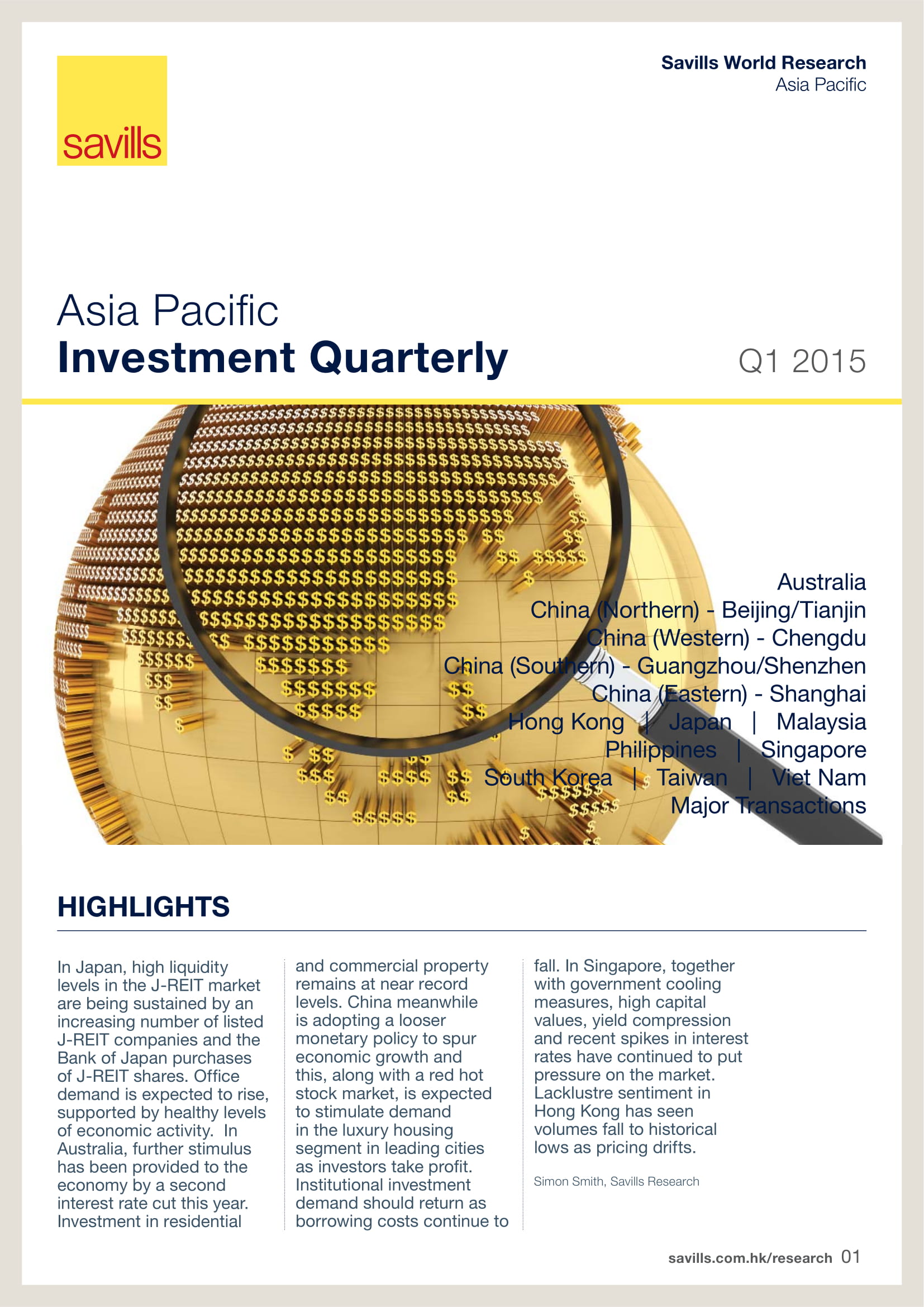 Asia Pacific Investment Quarterly Q1 2015