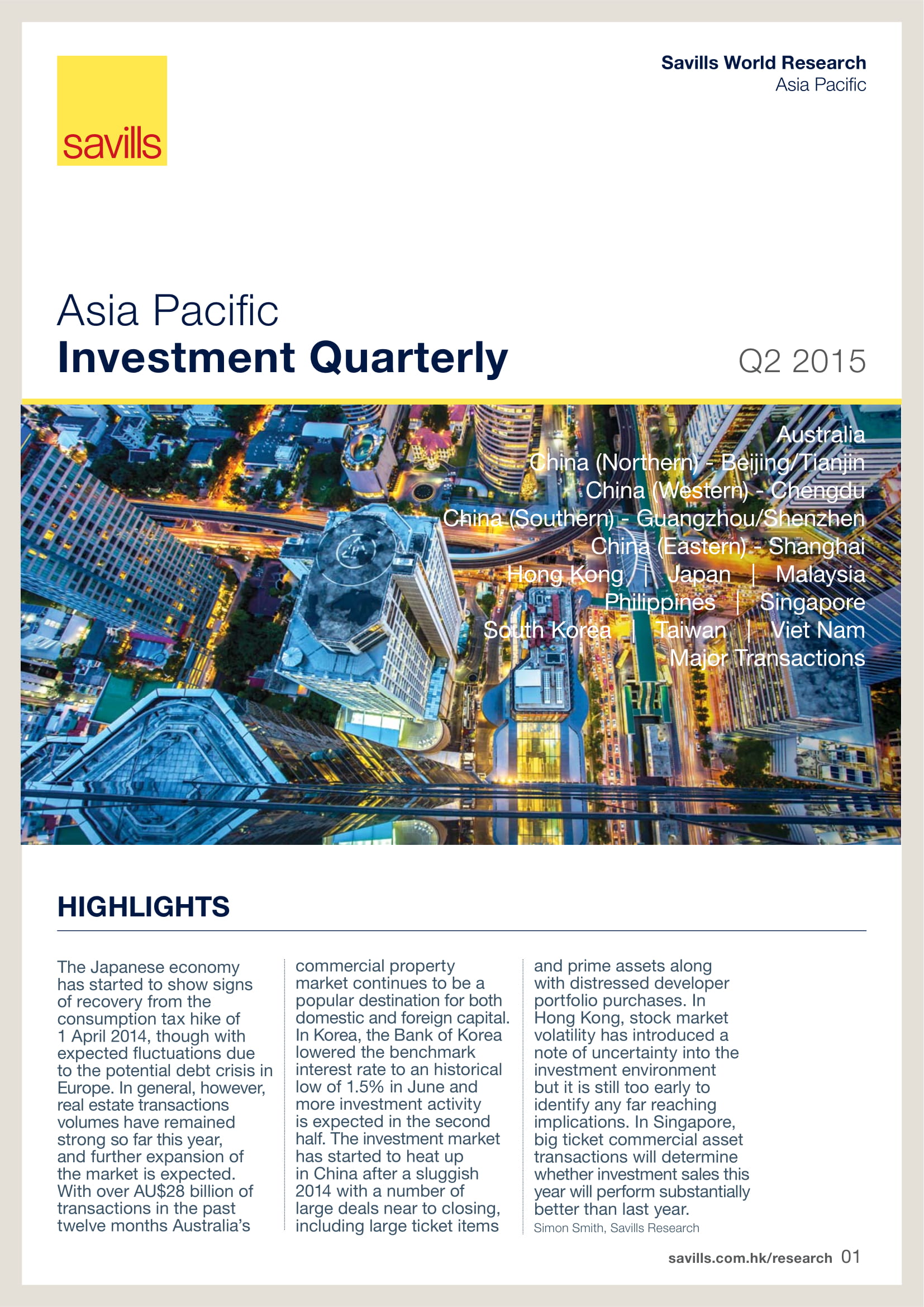 Asia Pacific Investment Quarterly Q2 2015
