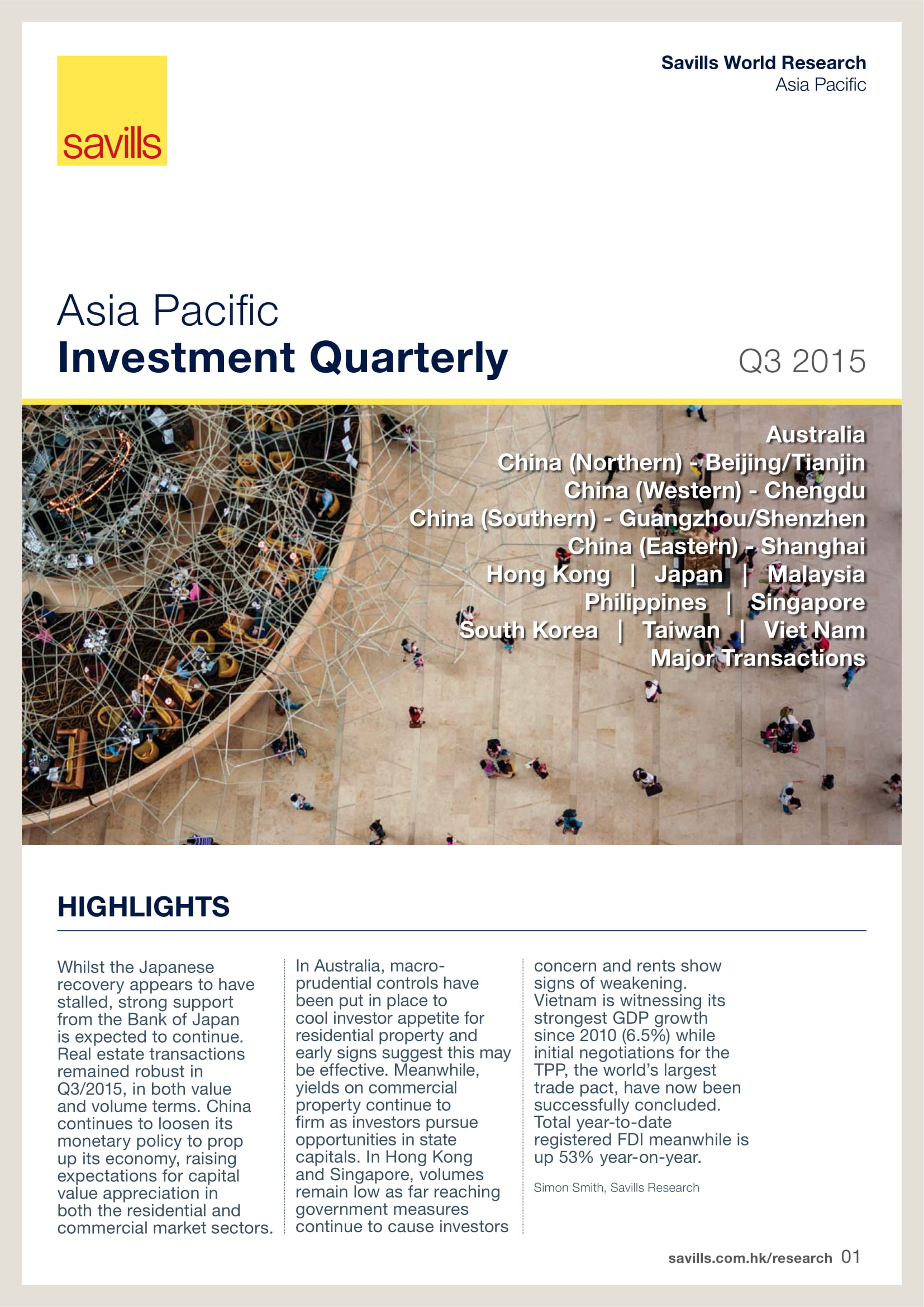 Asia Pacific Investment Quarterly Q3 2015