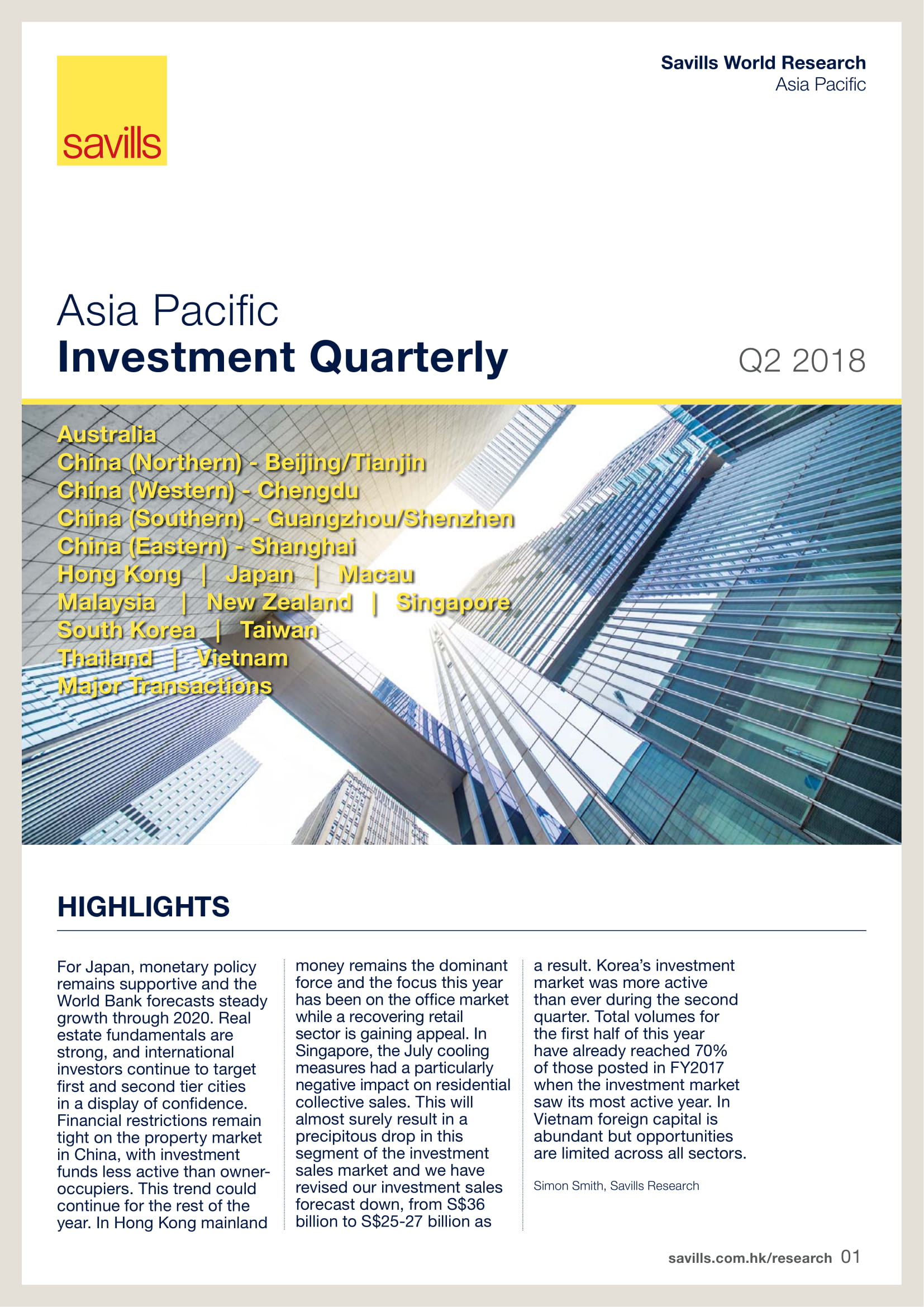 Asia Pacific Investment Quarterly 2Q 2018