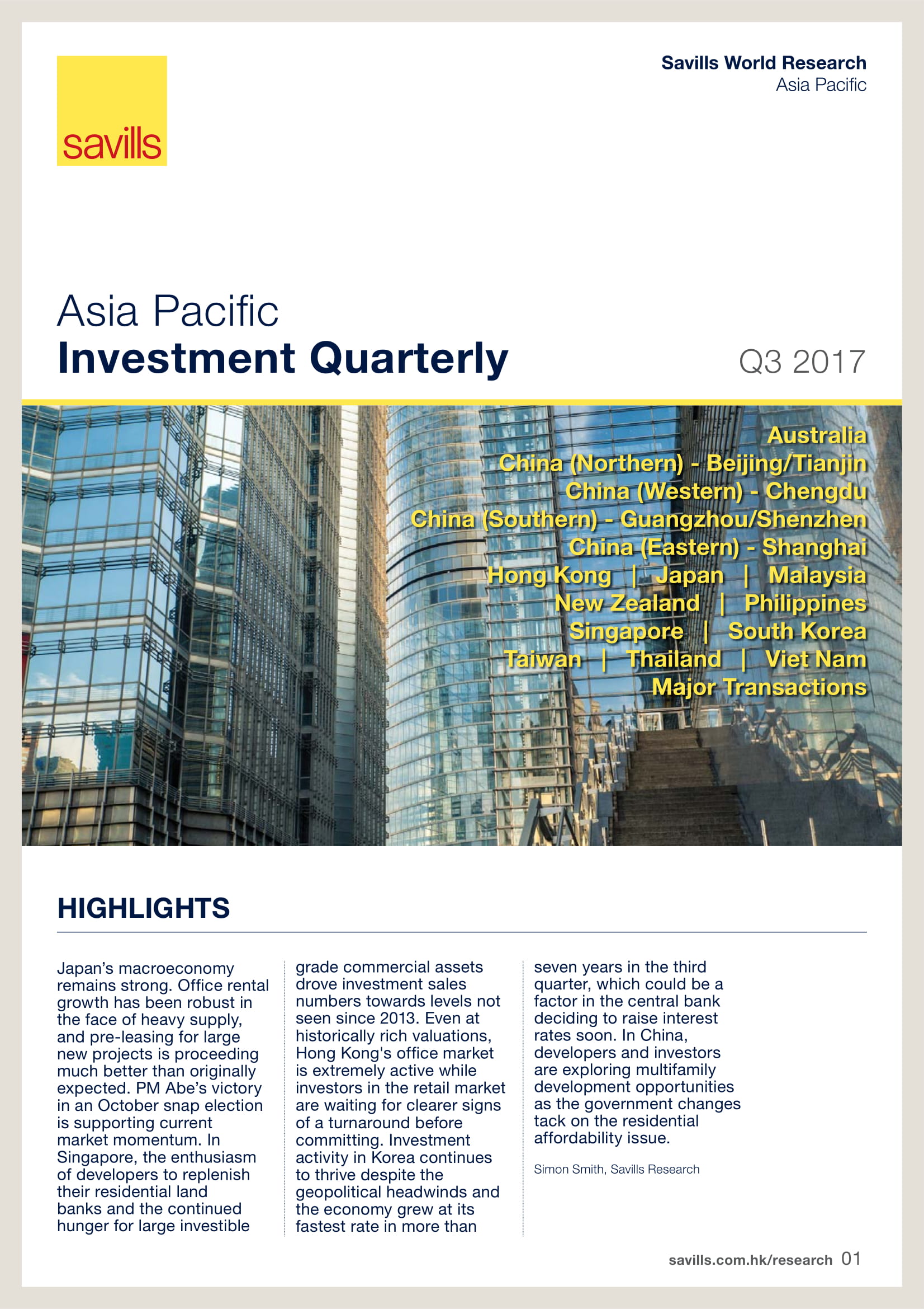 Asia Pacific Investment Quarterly Q3 2017